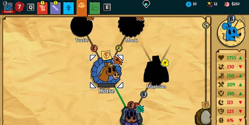 Form Character Tree on Horse in Nobody Saves the World