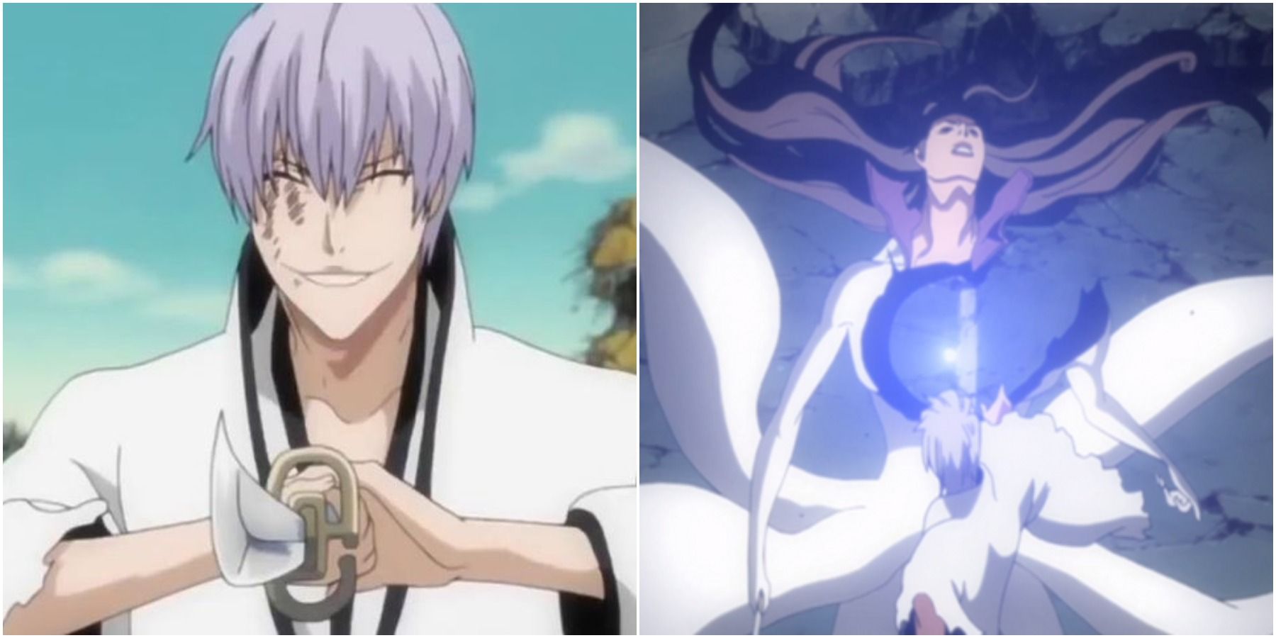 Ichimaru Using Both Versions Of His Bankai In Bleach