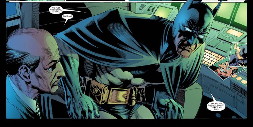 Batman and Alfred in the Batcave in Identity Crisis