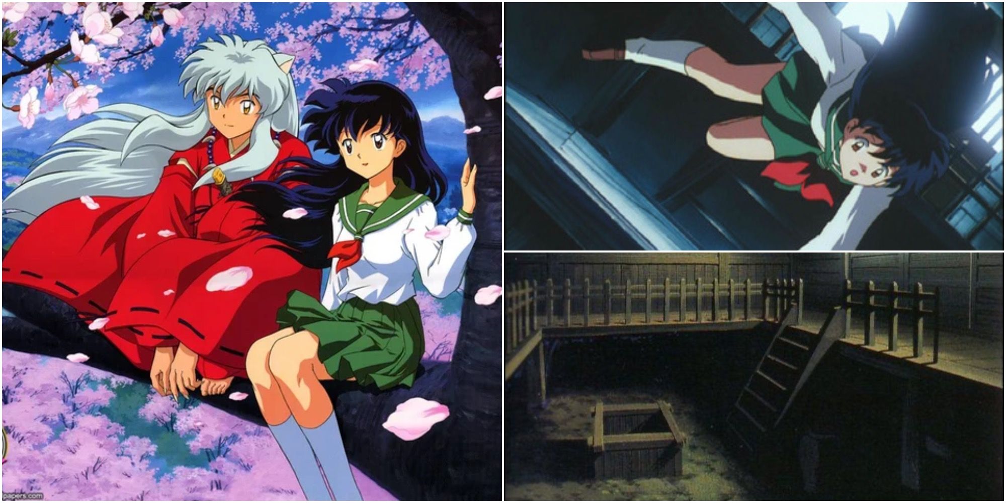 Inuyasha: Collage Of Main Characters Kagome, Inuyasha And Well