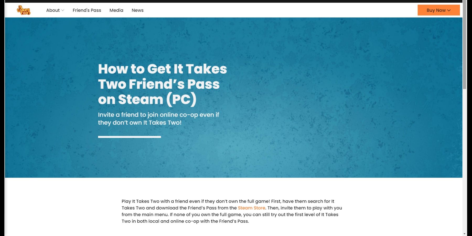 It Takes Two Friend's Pass on Steam