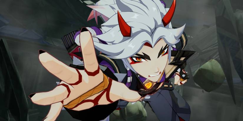 Itto saving the blue Oni in Genshin Impact