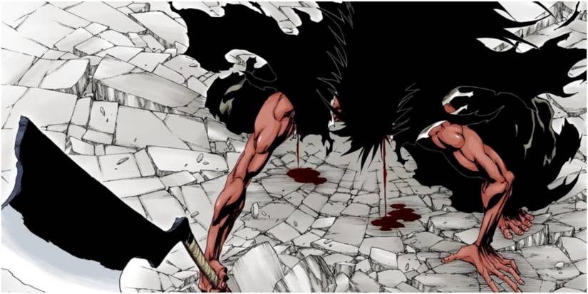Kenpachi Entering His Berserk Bankai Form In Bleach