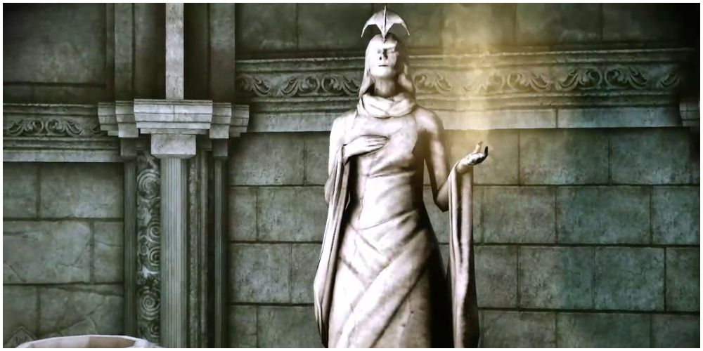 Andraste statue.