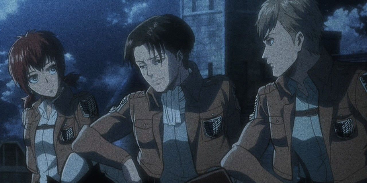 Levi, Isabel, and Furlan in Attack on Titan