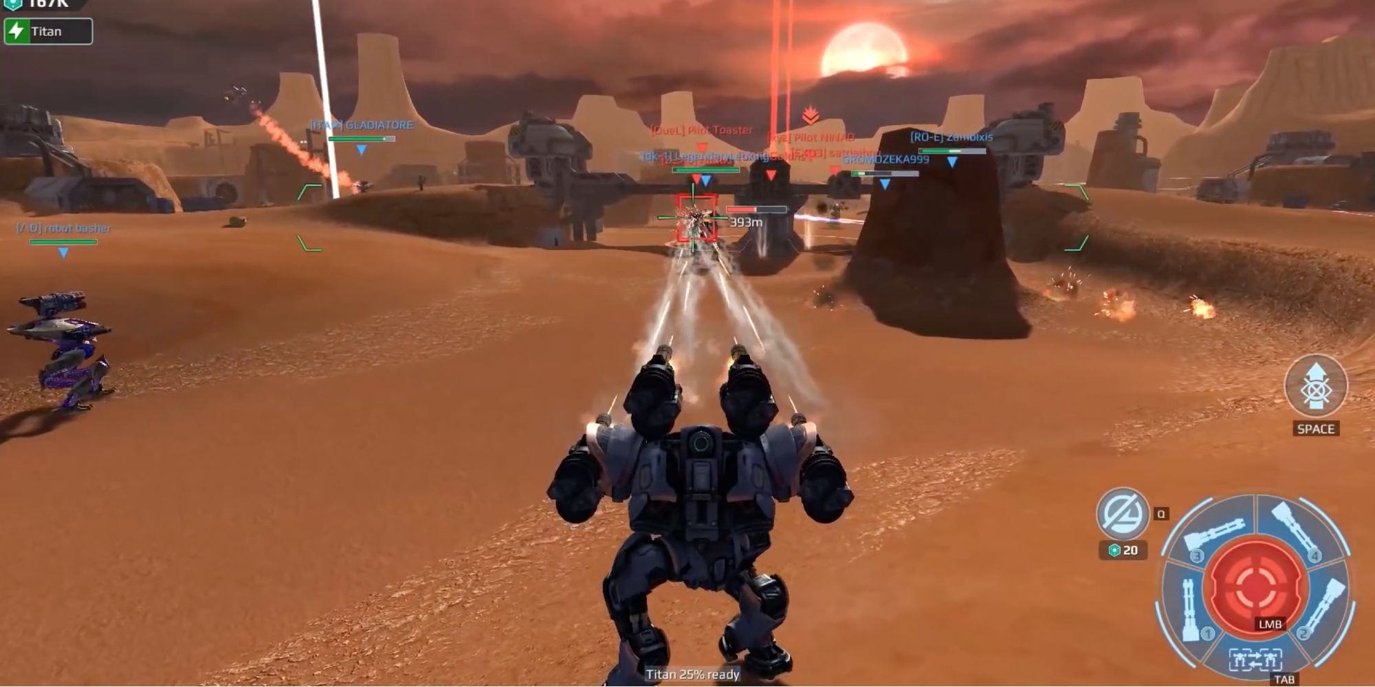 Light Weapons in War Robots - Punisher - Player devastates opponents at a distance
