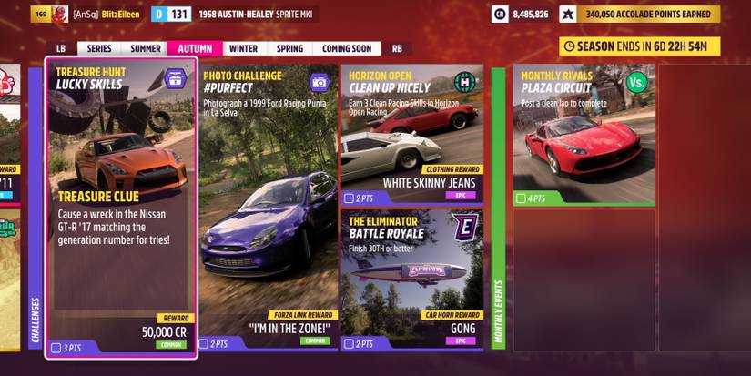 Lucky Skills Treasure Hunt in Festival Playlist Autumn Series 3 Forza Horizon 5