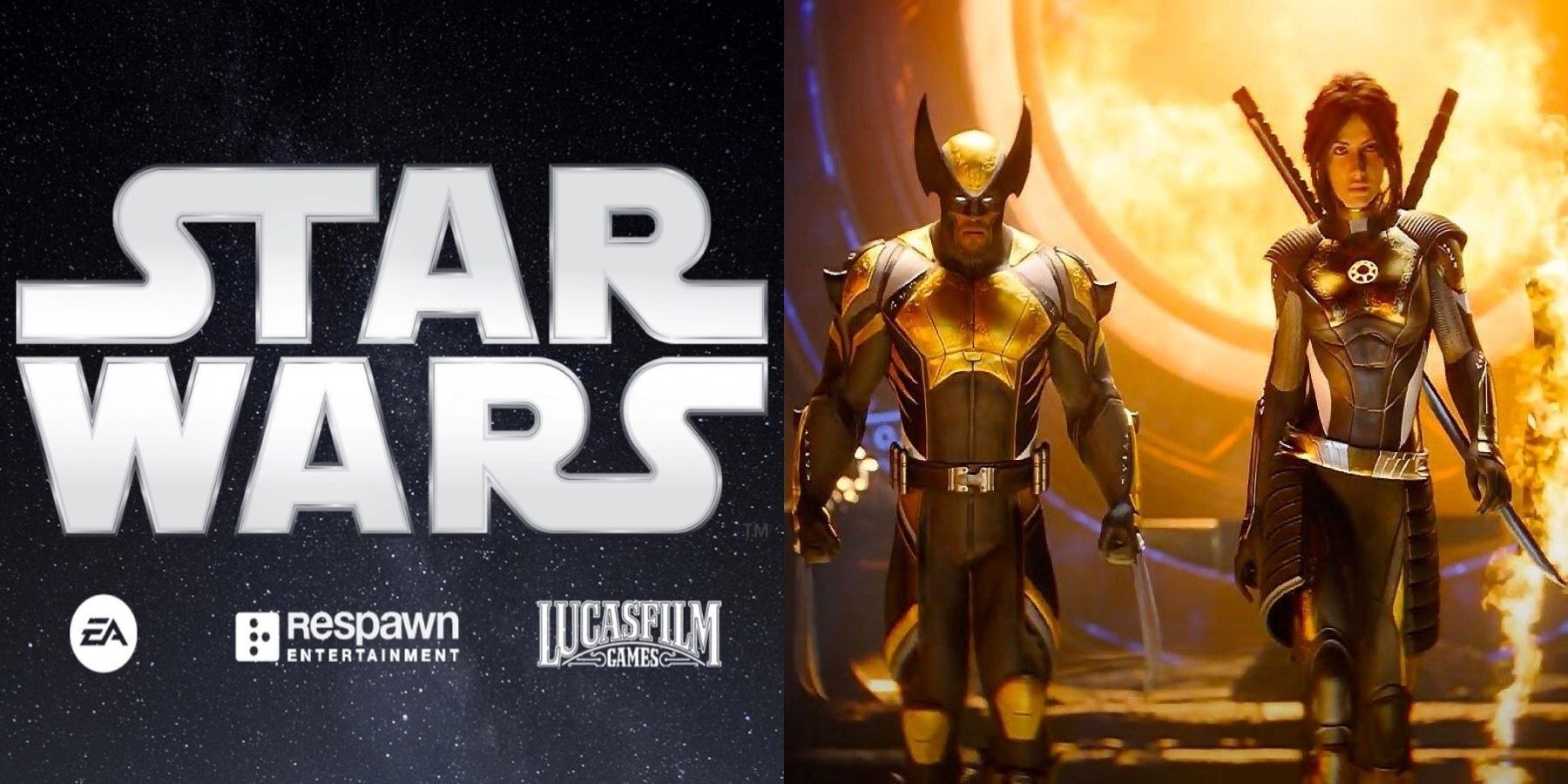 Wolverine and the Marvel's Midnight Suns protagonist next to the Star Wars logo