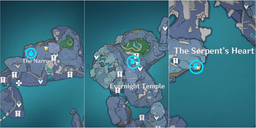 Map locations in Genshin Impact