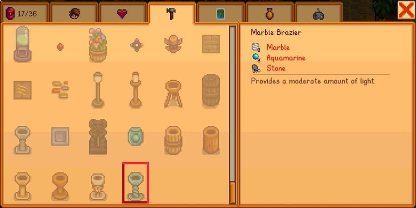 Stardew Valley Marble Brazier
