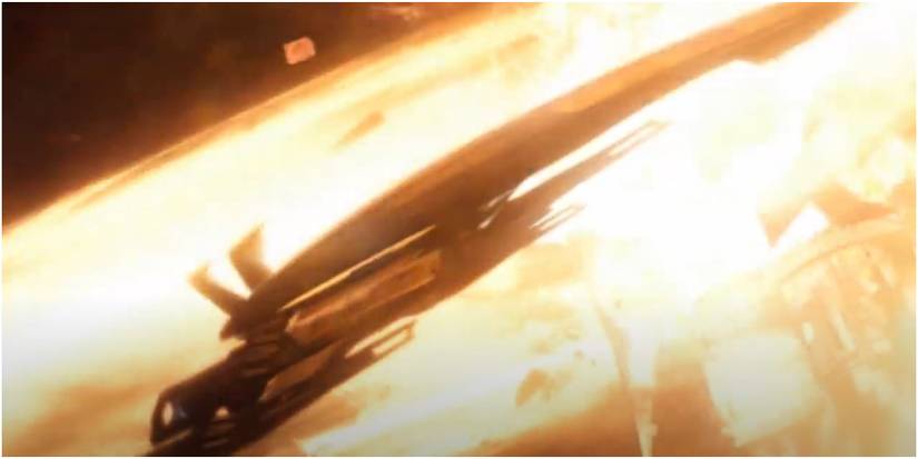 Mass Effect 2 Normandy Caught In An Explosion