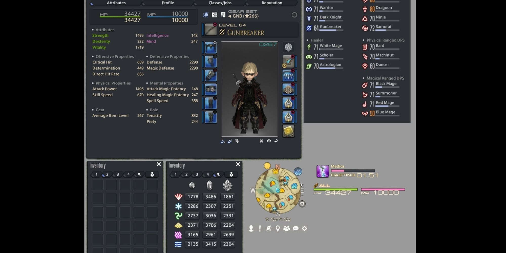 Final Fantasy 14 mod A picture showcasing every UI window in-game, and how its graphics are enhanced by this mod.