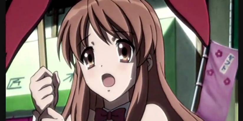 Mikuru Asahina in a bunny girl costume