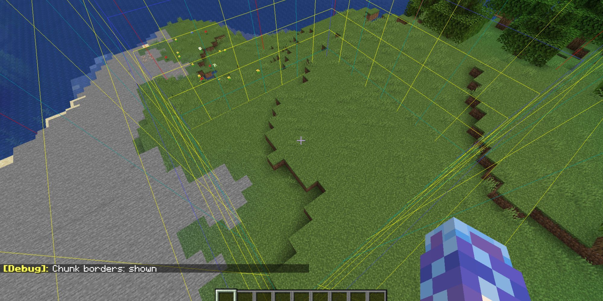 Minecraft Chunk Area Highlighted