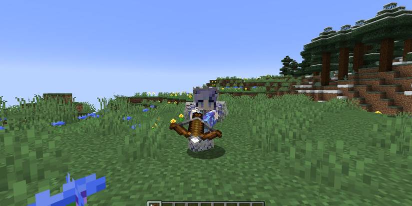 Minecraft Player Sneaking With A Crossbow