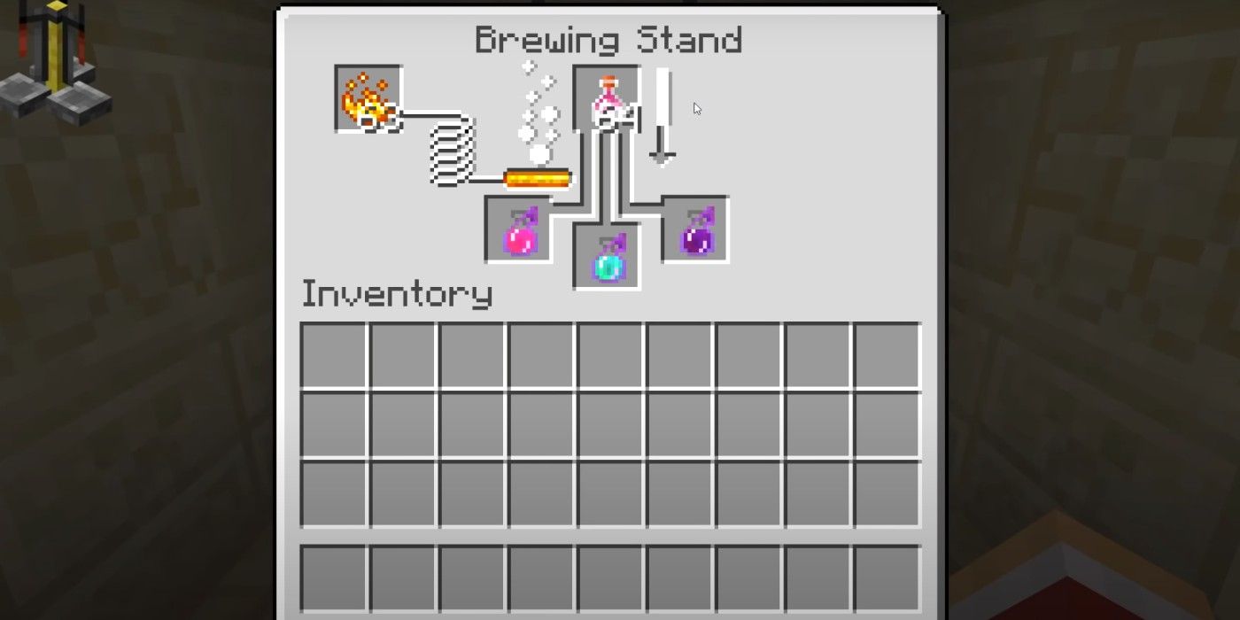 Minecraft tipped arrow Brewing Stand menu Lingering Potions