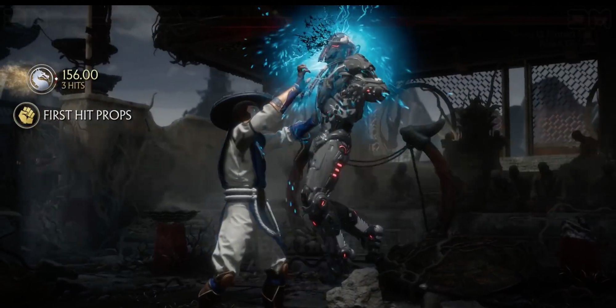 Mortal Kombat 11 - Raiden - Player strikes enemy with lightning 