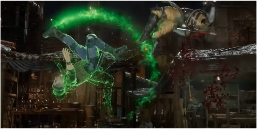 Mortal Kombat 11 Johnny Cage Kicking Kabal In The Air With A Special Ability