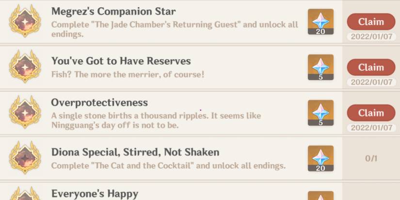 Ningguang Hangout Achievements