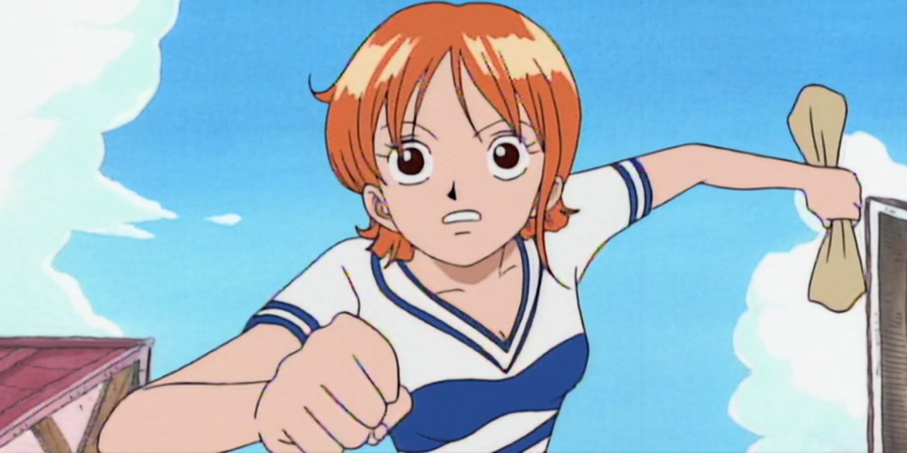 One Piece Nami running away from buggy's crew
