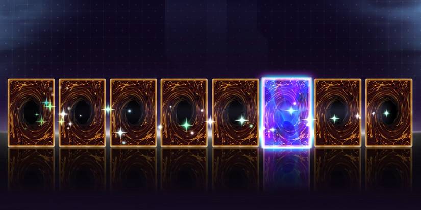 Opening a card pack in Yugioh Master Duel