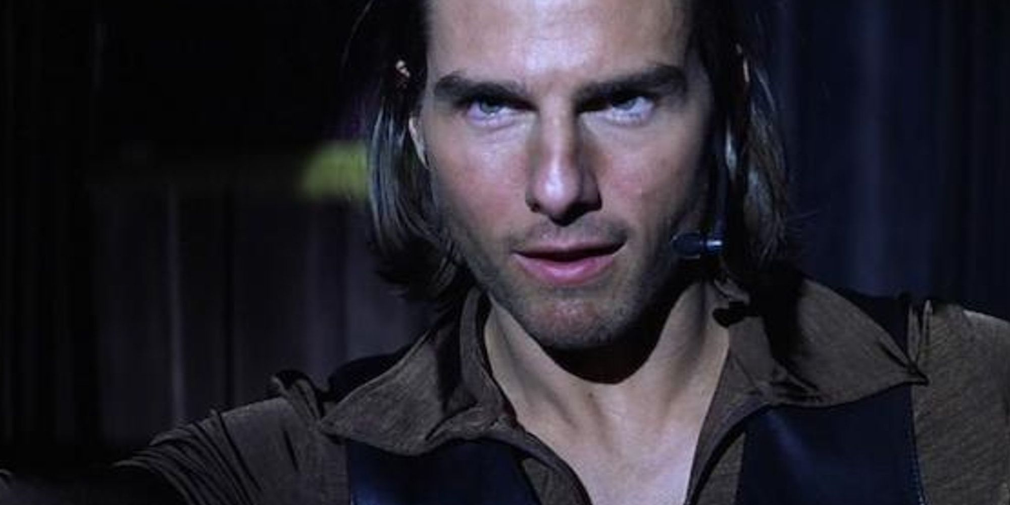 A close-up of Tom Cruise on stage in Magnolia