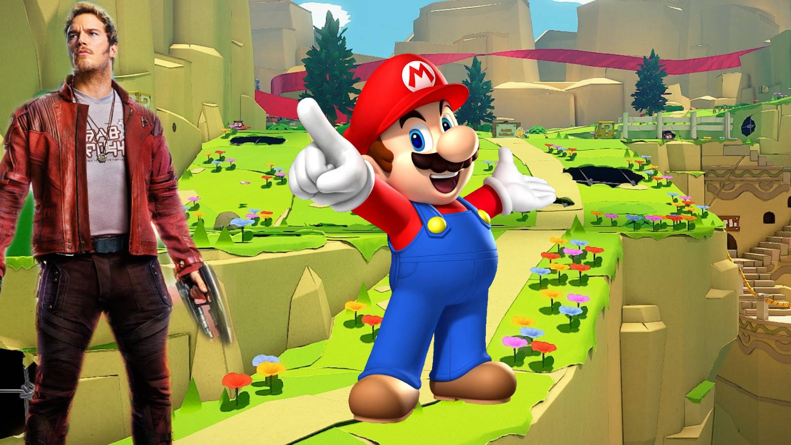 Chris Pratt Paper Mario background