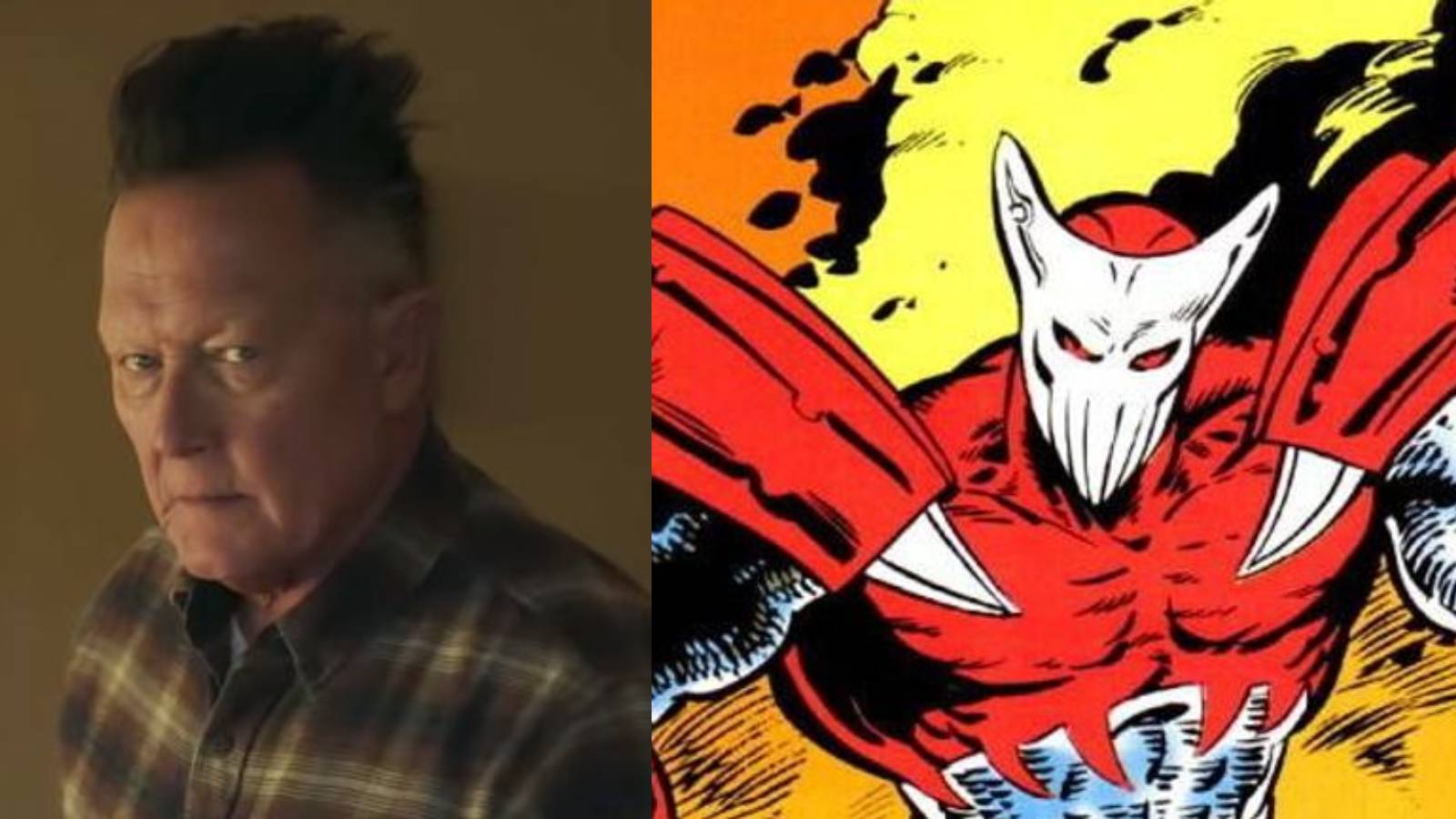A split image depicts Auggie Smith in Peacemaker and White Dragon in DC Comics