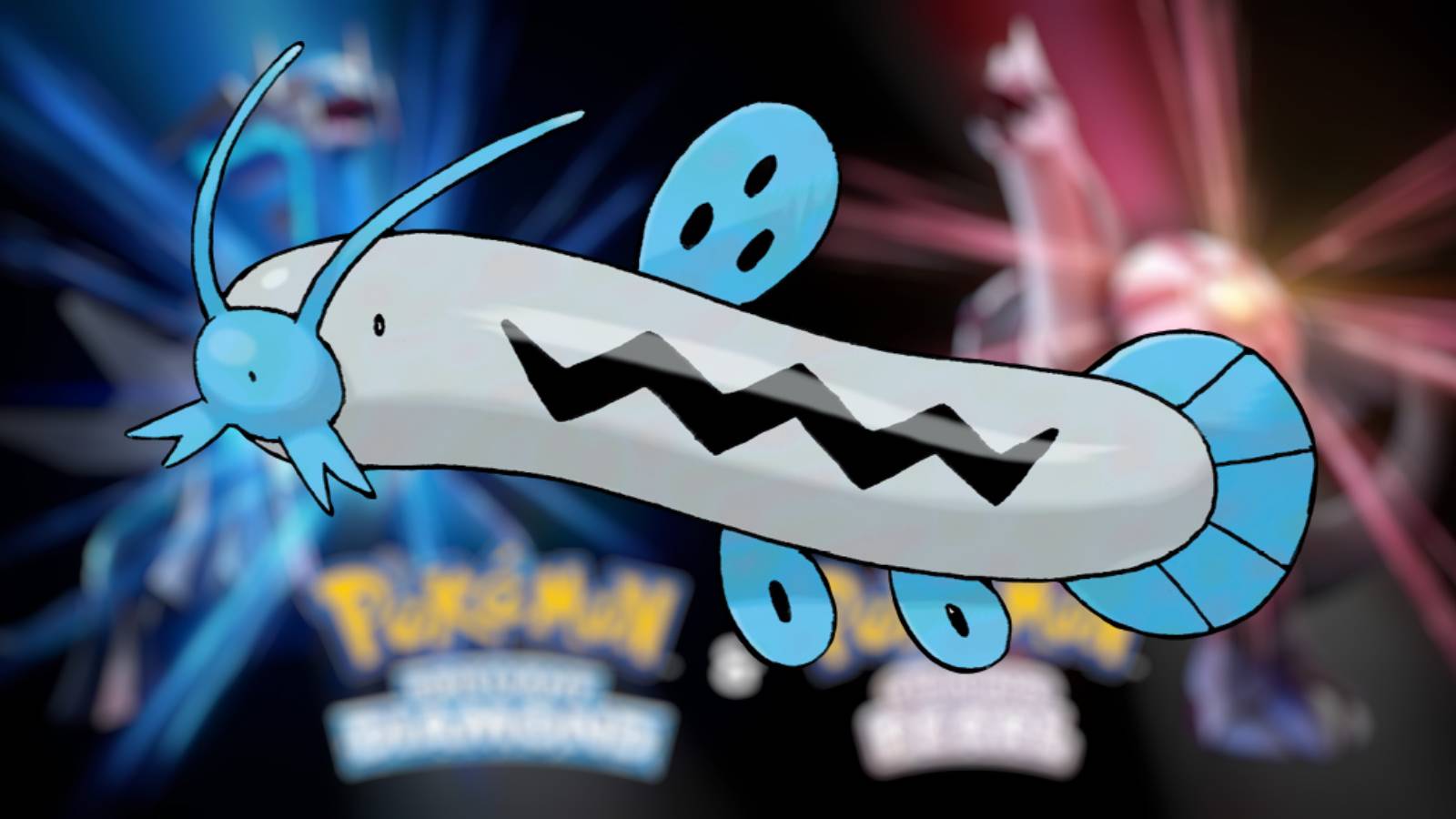 Pokemon Brilliant Diamond Shining Pearl blurred promotional artwork and barboach