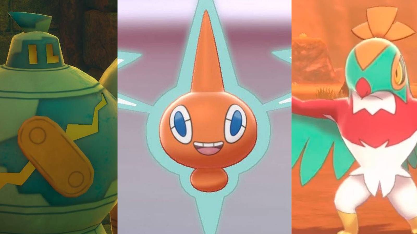 Golurk in New Pokemon Snap; Rotom in Brilliant Diamond & Shining Pearl; Hawlucha in Pokemon Sword and Shield