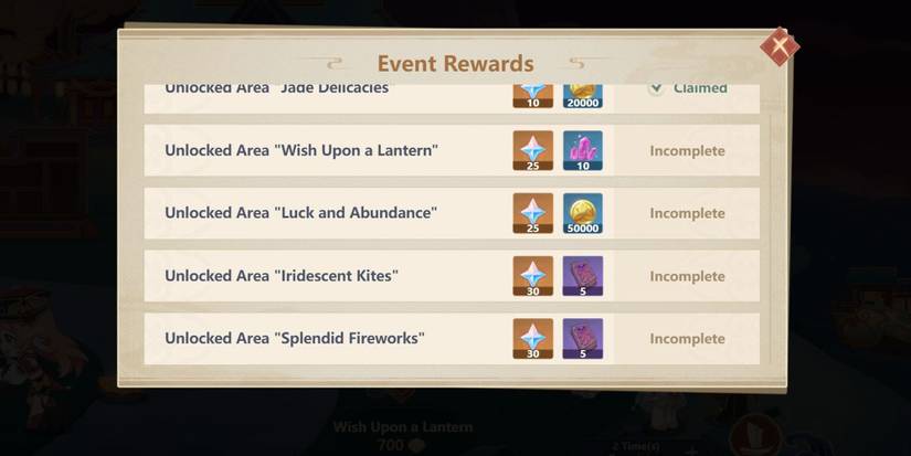 Primogems reward from Banquet of the Adepti genshin impact