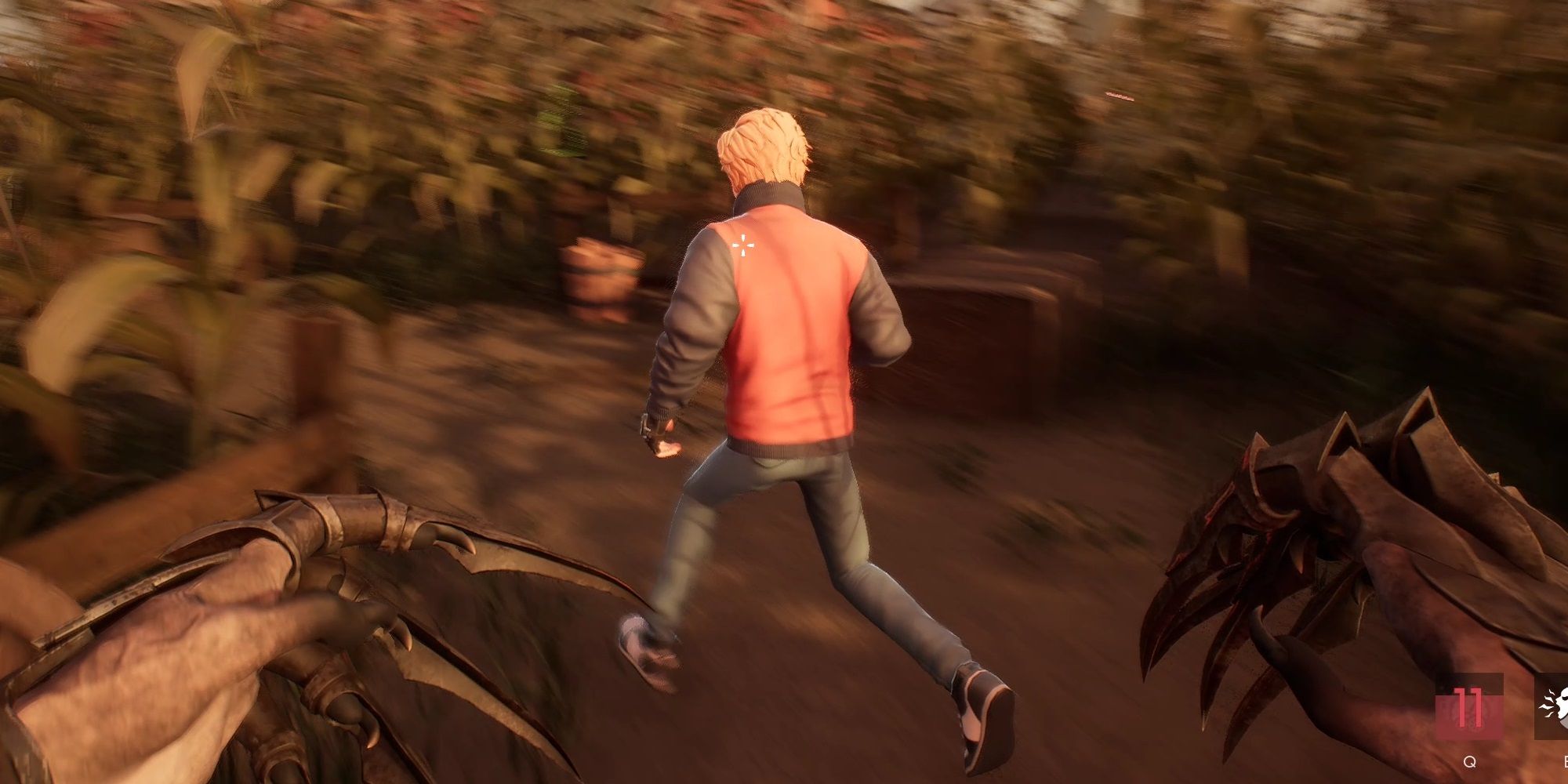 Propnight - A picture of a person running away from a killer.