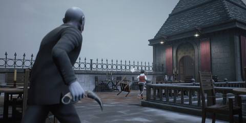 Propnight - A killer chasing down a player.