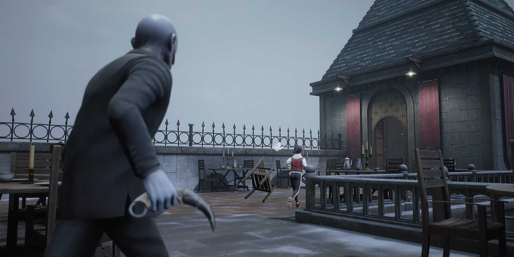 Propnight - A killer chasing down a player.