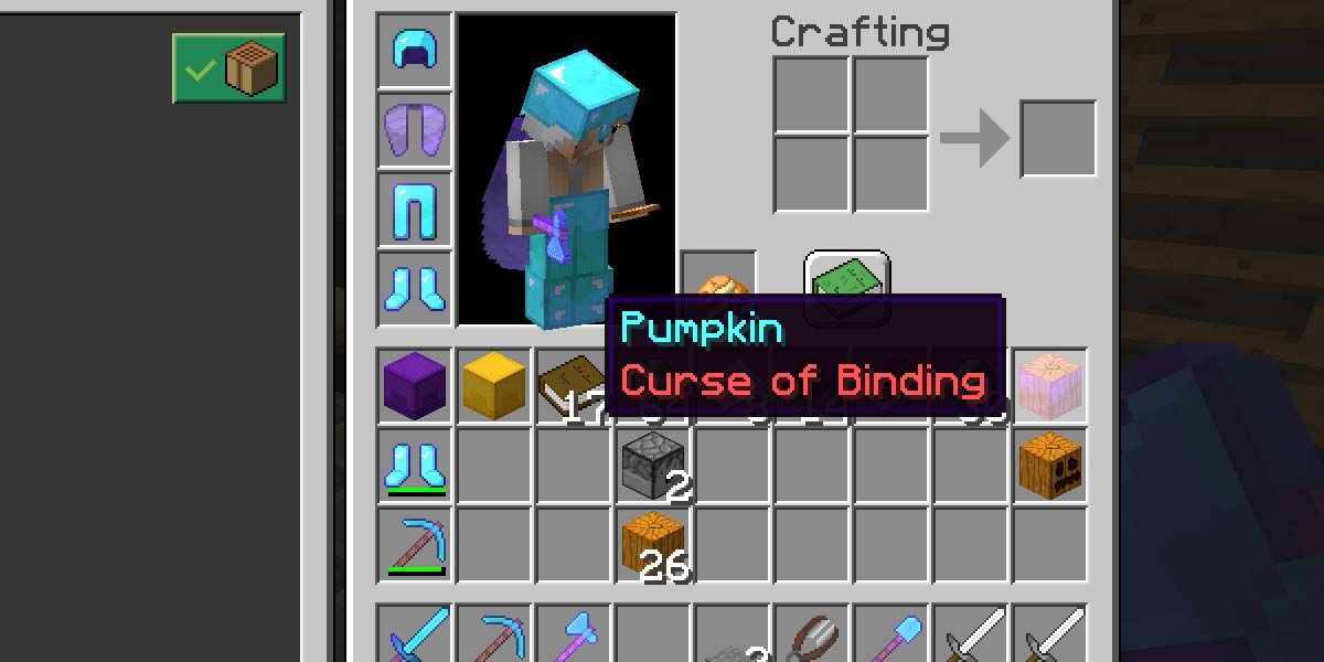 Pumpkin Curse Of Binding Minecraft