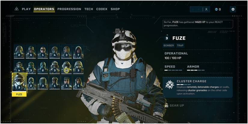 Rainbow Six Extraction Fuze In The Operator Selection Screen
