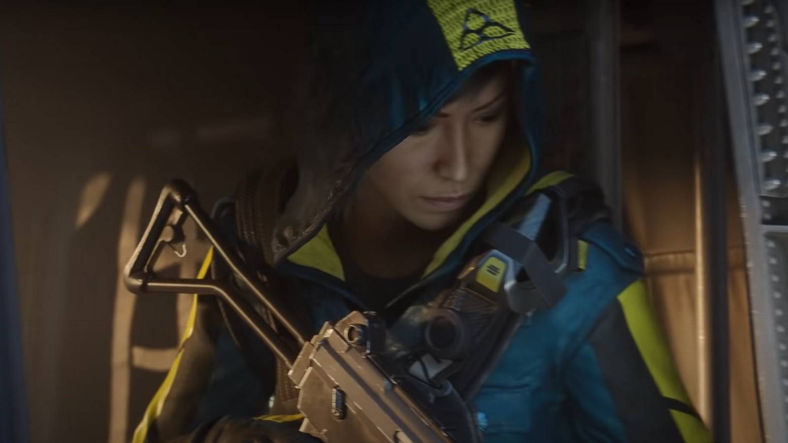 Rainbow Six Extraction trailer image of operator on helicpter