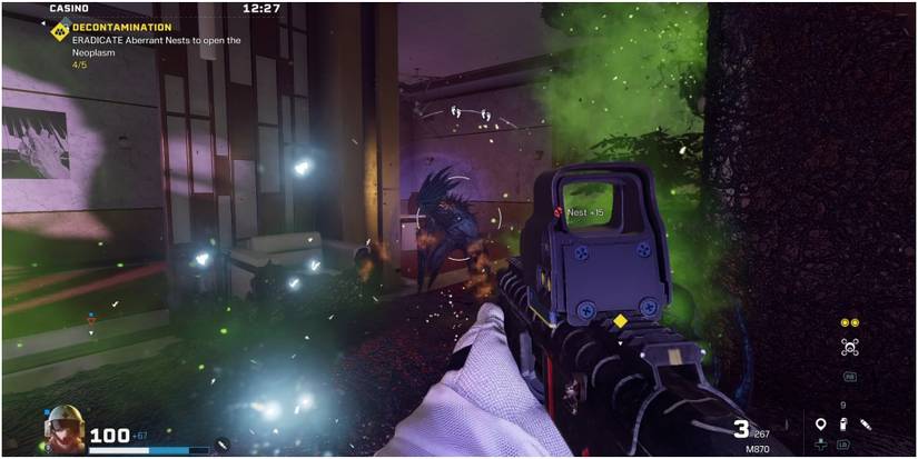 Rainbow Six Extraction Shooting A Rooter With A Rifle