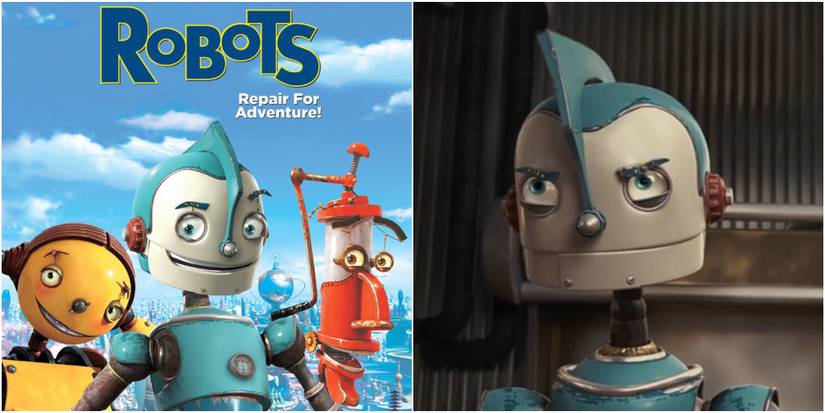 Robots Collage Of Movie Poster And Main Character