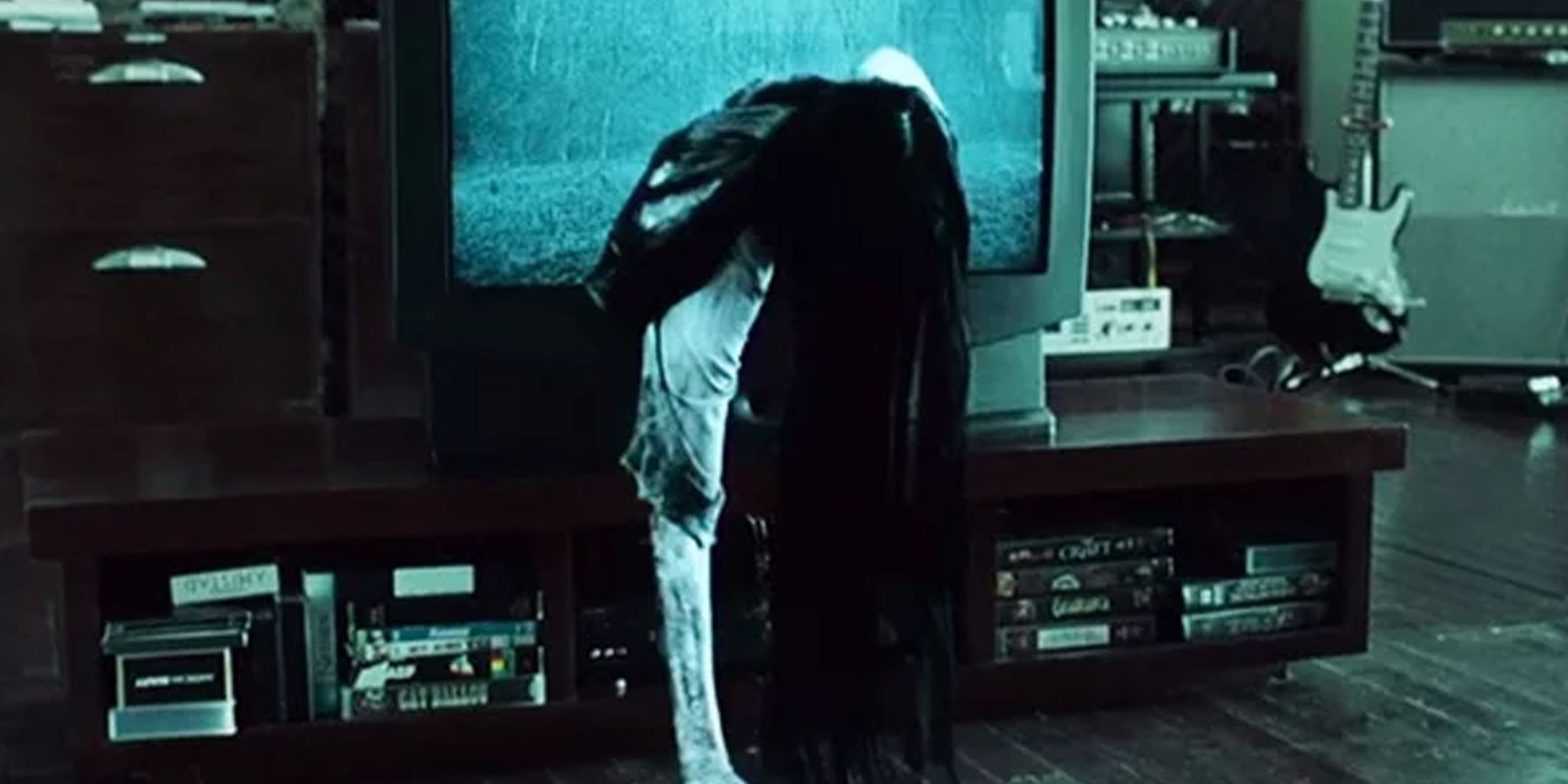Sadako coming out of the TV in the Films