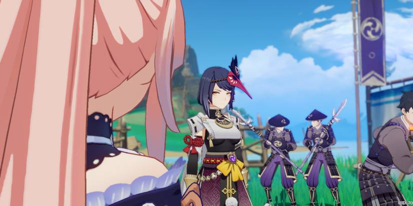 Sangonomiya and Kujou Sara in an intense situation