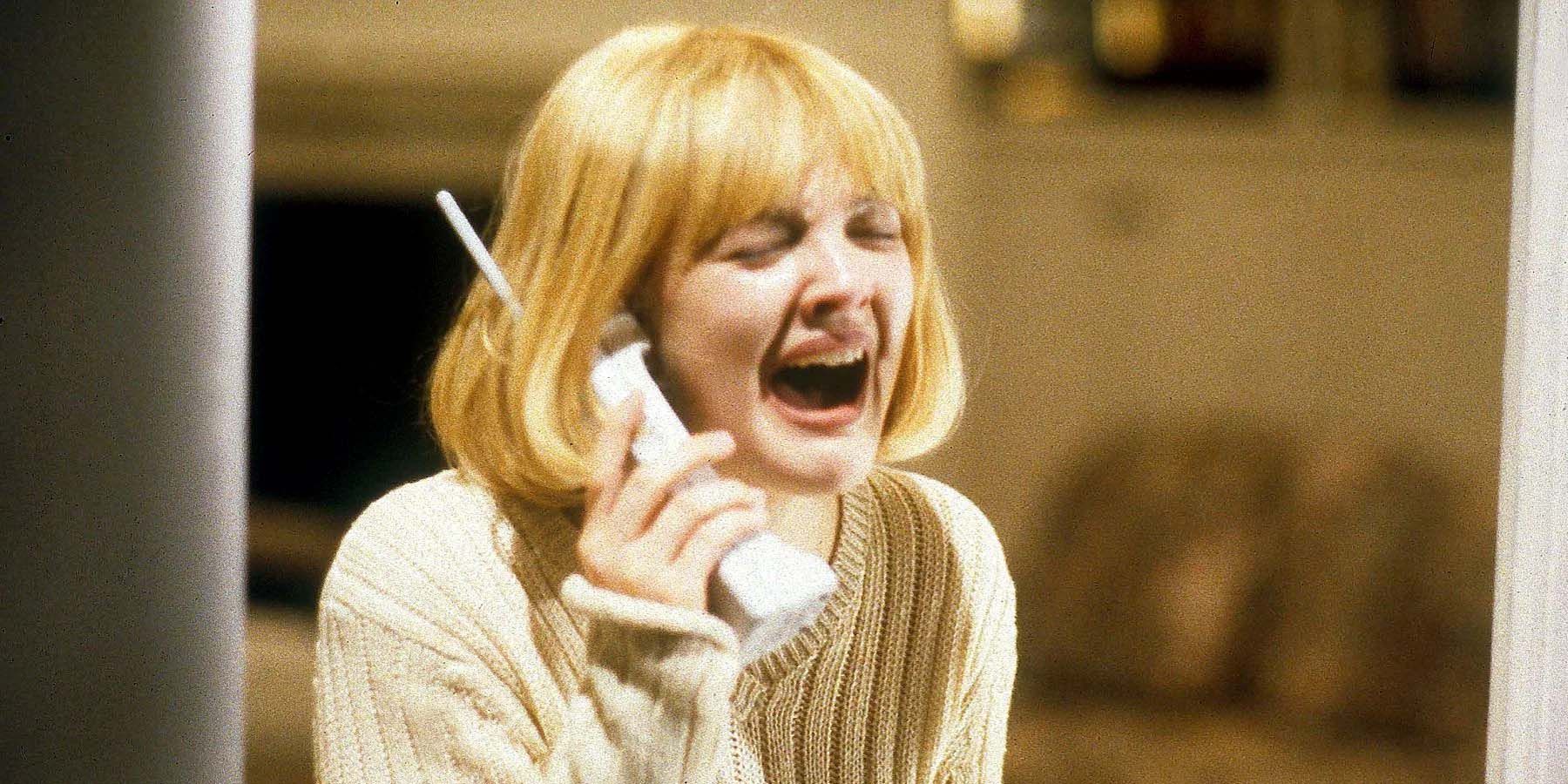 Drew Barrymoore as Casey Becker on the phone in Scream (1996)