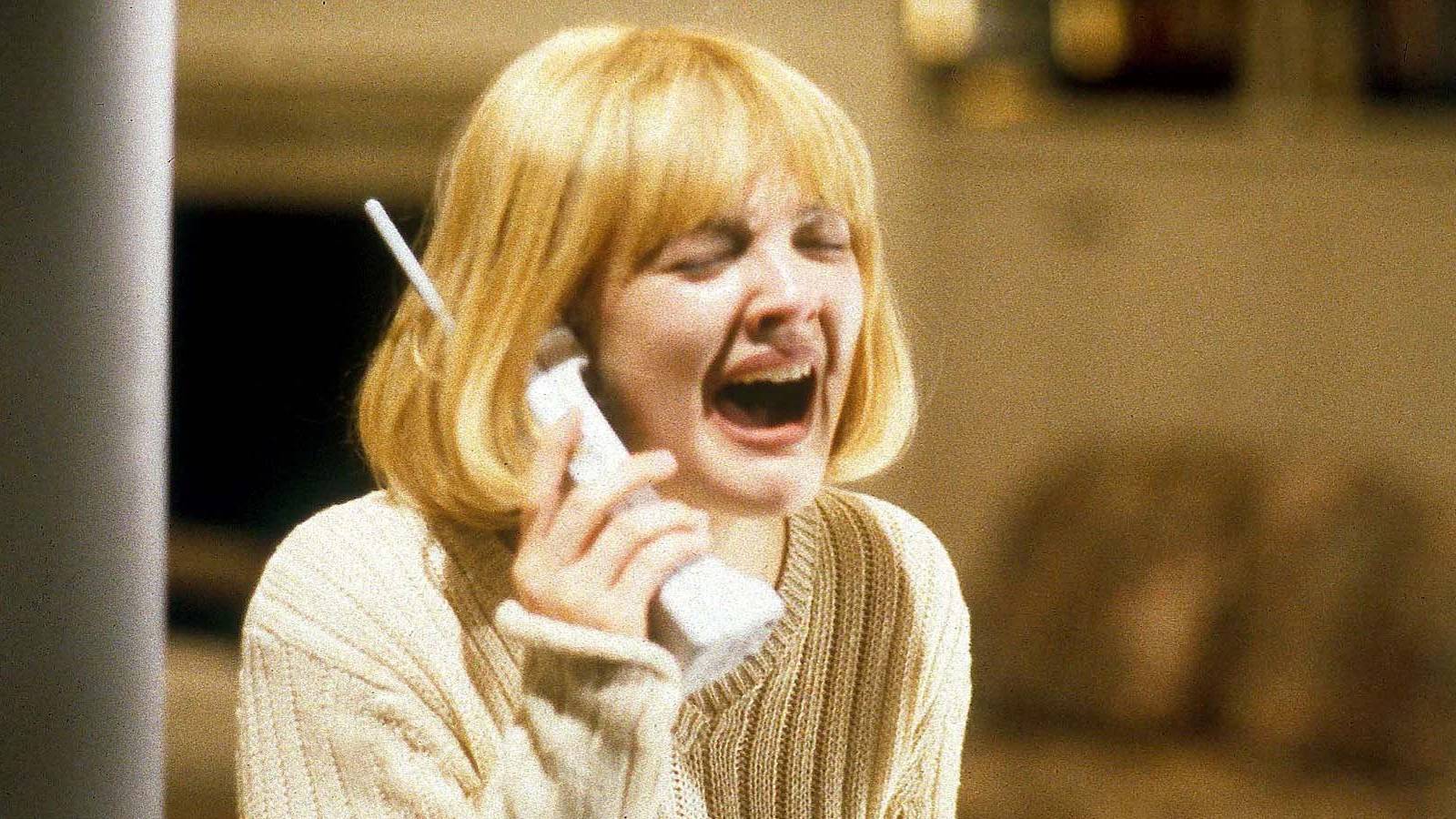 Drew Barrymoore as Casey Becker on the phone in Scream (1996)