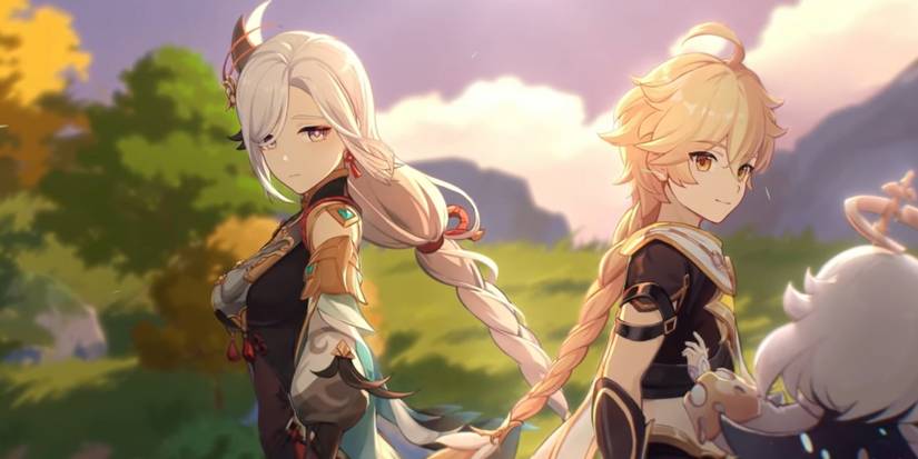 Shenhe seeing Aether and Paimon