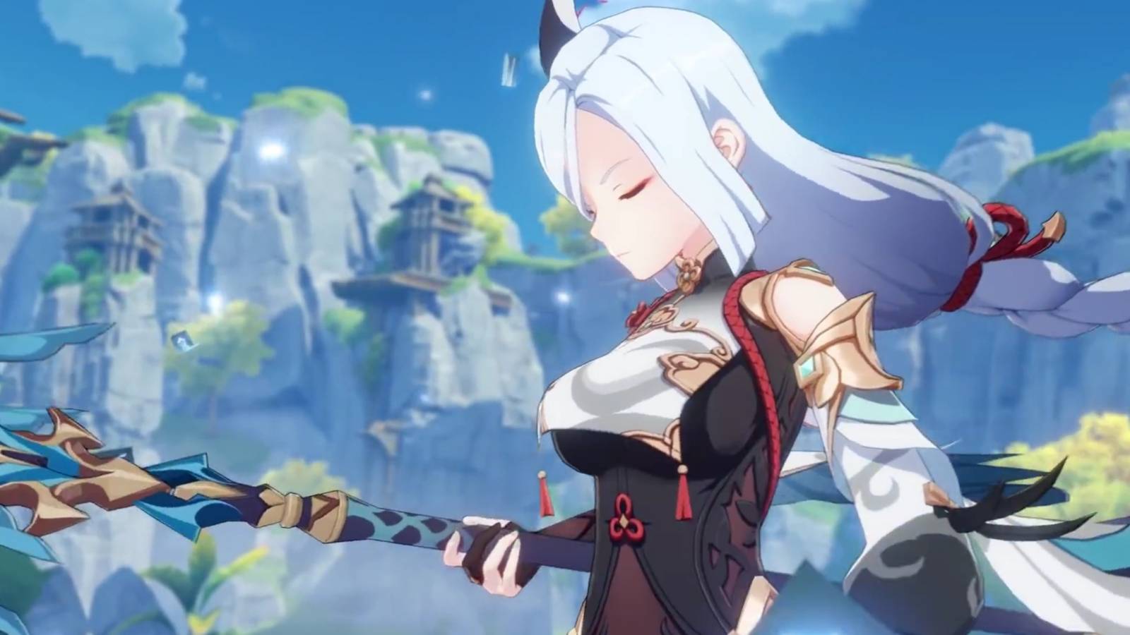 Shenhe with calamity in Genshin Impact