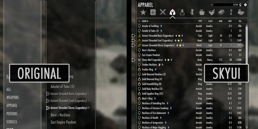 Skyrim Inventory Mods SkyUI