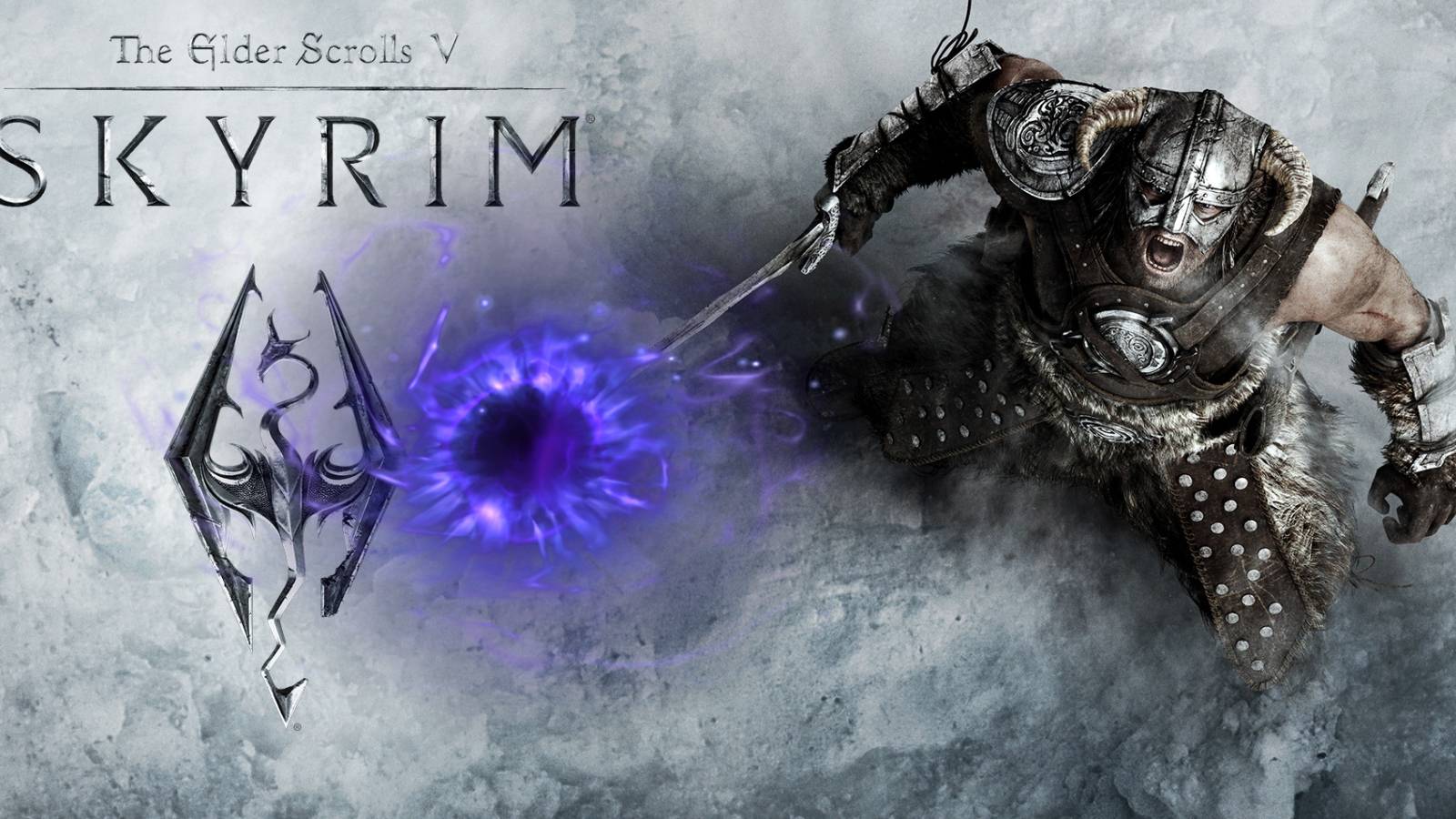 Skyrim official promotional image with soul trap image on sword