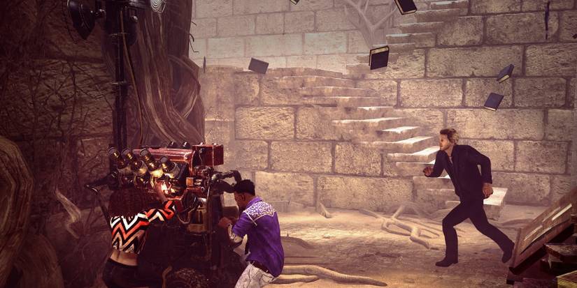 Survivor near the side of the Eyrie with large staircases