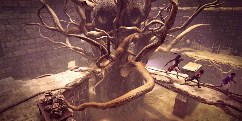 Survivors running inside the Columbarium