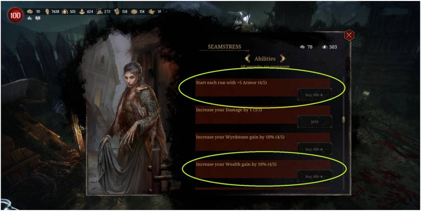 Tainted Grail Conquest Buying The Armor And Wealth Upgrades